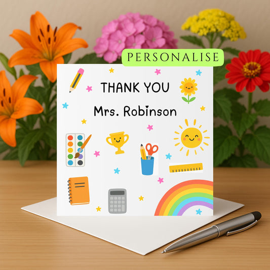 Teacher Thank You Card Personalised