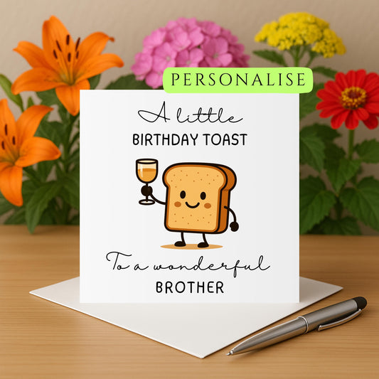 Personalised Birthday Card, Birthday toast