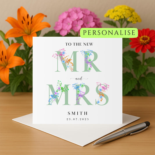 Personalised Mr & Mrs Wedding Card