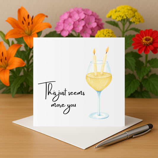 White Wine Lovers Birthday Card